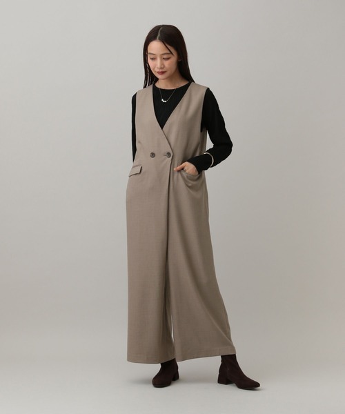 GLOBAL WORK(グローバルワーク)の「MATINEE LINE/ツイルストレッチ/サロペット/583790(サロペット/オーバーオール・レディース・ダークグレー/ブラウン系その他/ライトベージュ・MEDIUM/LARGE)」の21枚目の写真