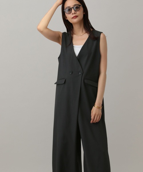 GLOBAL WORK(グローバルワーク)の「MATINEE LINE/ツイルストレッチ/サロペット/583790(サロペット/オーバーオール・レディース・ダークグレー/ブラウン系その他/ライトベージュ・MEDIUM/LARGE)」の9枚目の写真