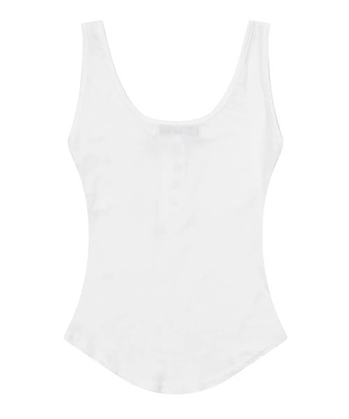 MUCENT（ムセント）の「HARING SIGNATIRE LOGO SNAP BUTTON U-NECK SLEEVELESS（タンクトップ・レディース・ホワイト・FREE）」の3枚目の写真