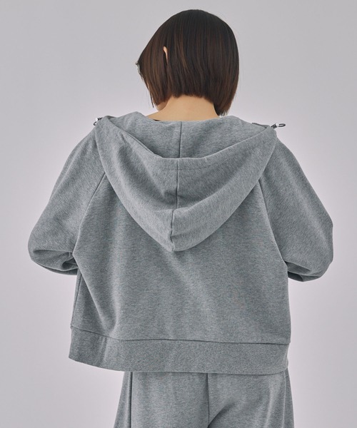 Unblend】ドロスト ヘビーウェイトダブルジップショート丈パーカー