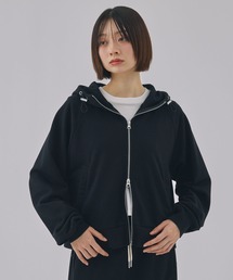 Unblend（アンブレンド）の「【Unblend】ドロスト ヘビーウェイトダブルジップショート丈パーカー 【セットアップ対応】（パーカー）」
