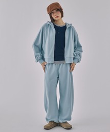 Unblend（アンブレンド）の「【Unblend】ドロスト ヘビーウェイトダブルジップショート丈パーカー 【セットアップ対応】（パーカー）」