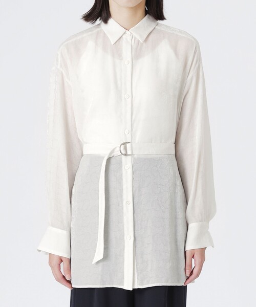 LOVELESS（ラブレス）の「シアージャカードシャツ（シャツ/ブラウス・レディース・グリーン系その他6/オフホワイト・36）」の10枚目の写真