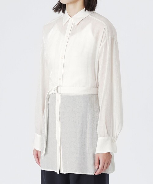 LOVELESS（ラブレス）の「シアージャカードシャツ（シャツ/ブラウス・レディース・グリーン系その他6/オフホワイト・36）」の11枚目の写真