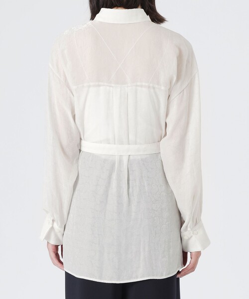 LOVELESS（ラブレス）の「シアージャカードシャツ（シャツ/ブラウス・レディース・グリーン系その他6/オフホワイト・36）」の12枚目の写真