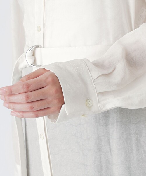 LOVELESS（ラブレス）の「シアージャカードシャツ（シャツ/ブラウス・レディース・グリーン系その他6/オフホワイト・36）」の14枚目の写真