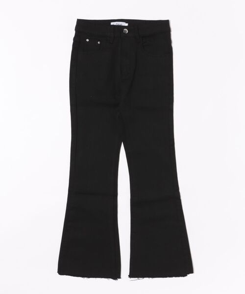 i-dare（アイディア）の「【i-dare】クロップド丈フレア デニム パンツ（デニムパンツ・レディース・ブラック・MEDIUM/X-LARGE/SMALL/LARGE）」の4枚目の写真