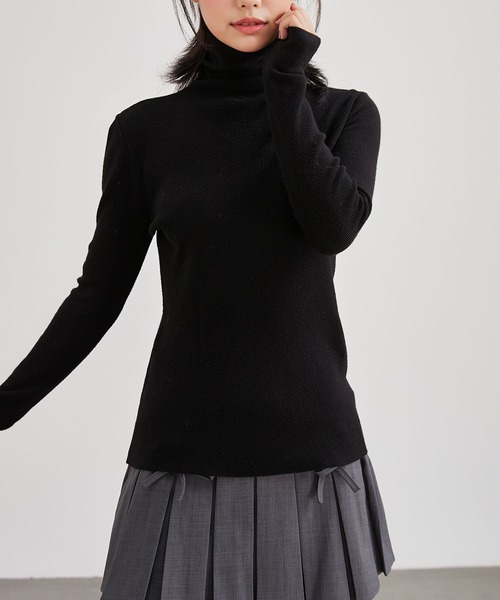 Lace Ladies(レースレディース)の「ウールタッチ ベーシック ハイネック ニット プルオーバー(ニット/セーター・レディース・グレー/ベージュ/アイボリー/ブラック/グレイッシュベージュ・FREE)」の14枚目の写真