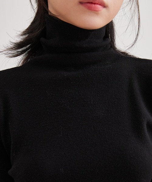 Lace Ladies(レースレディース)の「ウールタッチ ベーシック ハイネック ニット プルオーバー(ニット/セーター・レディース・グレー/ベージュ/アイボリー/ブラック/グレイッシュベージュ・FREE)」の18枚目の写真