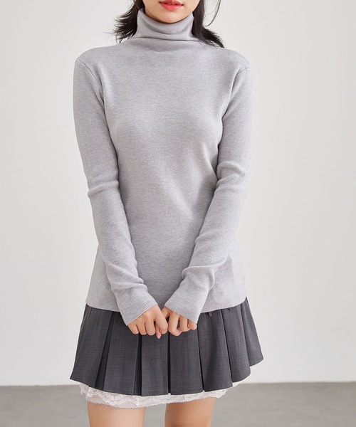 Lace Ladies(レースレディース)の「ウールタッチ ベーシック ハイネック ニット プルオーバー(ニット/セーター・レディース・グレー/ベージュ/アイボリー/ブラック/グレイッシュベージュ・FREE)」の21枚目の写真