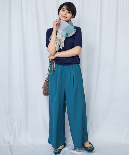 JETSET SOLO PLUS (ジェットセットソロプラス)の「【ARTLOVE】シロ襟コンビ 5分袖ニット(ニット/セーター・レディース・キャメル/ネイビー・36)」の8枚目の写真