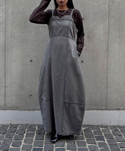&g'aime(アンジェム)の「【&g'aime】デニムコクーンドレス Denim Cocoon Dress(ワンピース・レディース・ブラック/ブルー・FREE)」の1枚目の写真