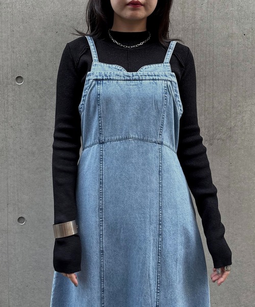 &g'aime(アンジェム)の「【&g'aime】デニムコクーンドレス Denim Cocoon Dress(ワンピース・レディース・ブラック/ブルー・FREE)」の21枚目の写真