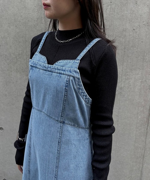 &g'aime(アンジェム)の「【&g'aime】デニムコクーンドレス Denim Cocoon Dress(ワンピース・レディース・ブラック/ブルー・FREE)」の7枚目の写真