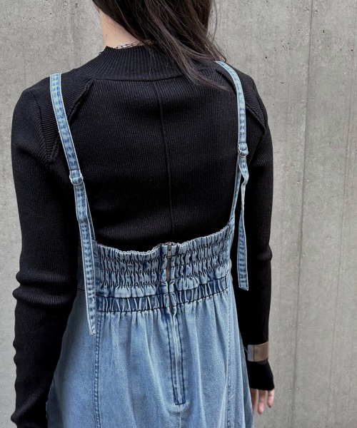 &g'aime(アンジェム)の「【&g'aime】デニムコクーンドレス Denim Cocoon Dress(ワンピース・レディース・ブラック/ブルー・FREE)」の11枚目の写真