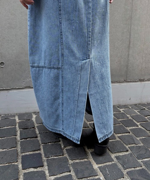 &g'aime(アンジェム)の「【&g'aime】デニムコクーンドレス Denim Cocoon Dress(ワンピース・レディース・ブラック/ブルー・FREE)」の10枚目の写真