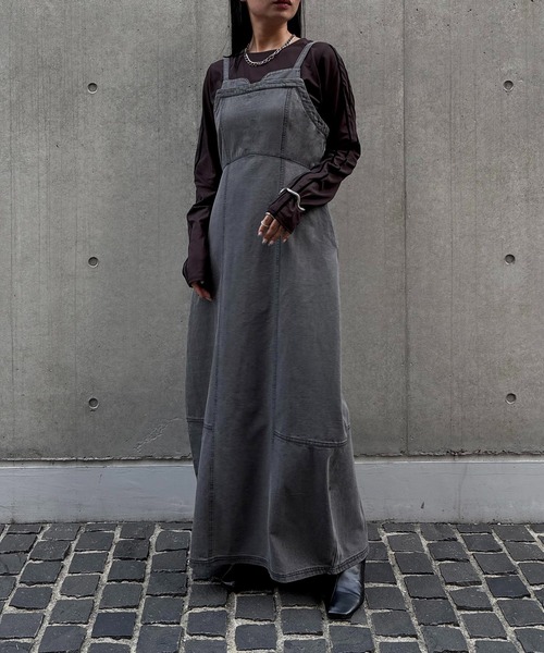 &g'aime(アンジェム)の「【&g'aime】デニムコクーンドレス Denim Cocoon Dress(ワンピース・レディース・ブラック/ブルー・FREE)」の20枚目の写真