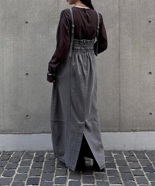 &g'aime(アンジェム)の「【&g'aime】デニムコクーンドレス Denim Cocoon Dress(ワンピース・レディース・ブラック/ブルー・FREE)」の5枚目の写真