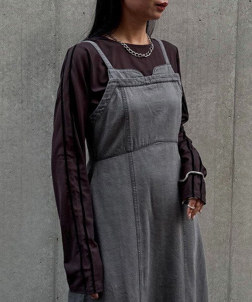 &g'aime(アンジェム)の「【&g'aime】デニムコクーンドレス Denim Cocoon Dress(ワンピース・レディース・ブラック/ブルー・FREE)」の13枚目の写真