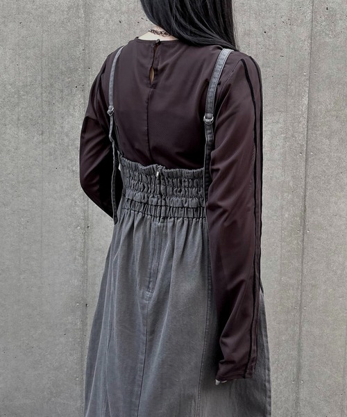 &g'aime(アンジェム)の「【&g'aime】デニムコクーンドレス Denim Cocoon Dress(ワンピース・レディース・ブラック/ブルー・FREE)」の19枚目の写真