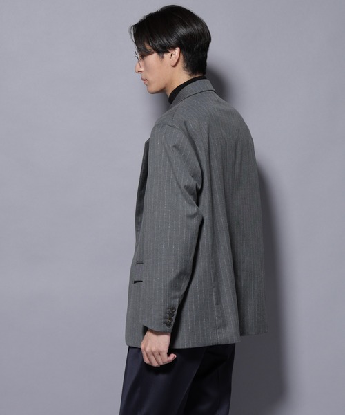 セール】DELEGANTEエアリーサキソニー グリッターストライプテーラード