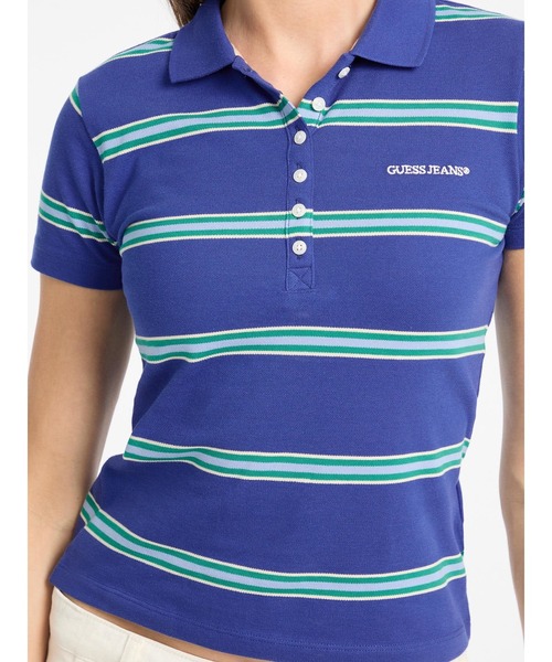 GUESS JEANS Short Sleeves Slim Stripe Polo ポロシャツ | GUESS(ゲス