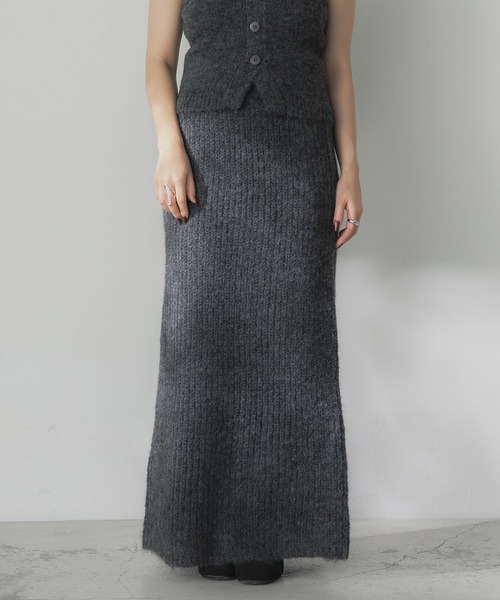 ヘアリーニットロングスカート（スカート）｜Elishe（エリシェ）の