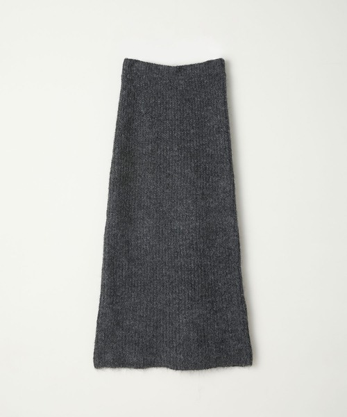 Elishe（エリシェ）の「ヘアリーニットロングスカート（スカート・レディース・チャコールグレー/ホワイト/オレンジ・FREE）」の22枚目の写真