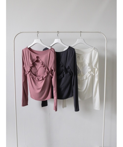 Katrin TOKYO（カトリーントーキョー）の「cup-in back frill tops（Tシャツ/カットソー・レディース・ホワイト/ピンク/ネイビー系・FREE/XS）」の5枚目の写真