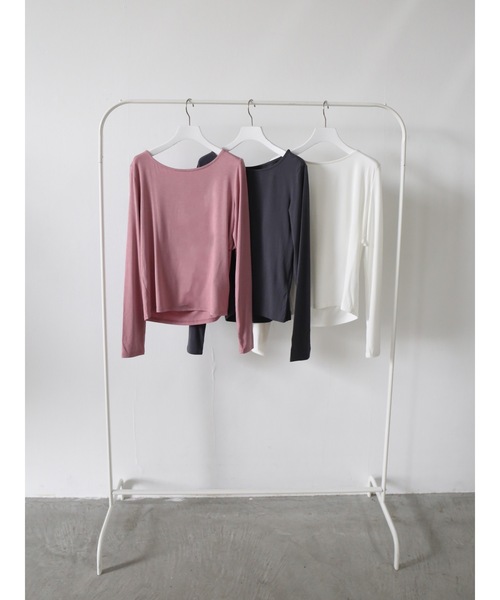 Katrin TOKYO（カトリーントーキョー）の「cup-in back frill tops（Tシャツ/カットソー・レディース・ホワイト/ピンク/ネイビー系・FREE/XS）」の6枚目の写真