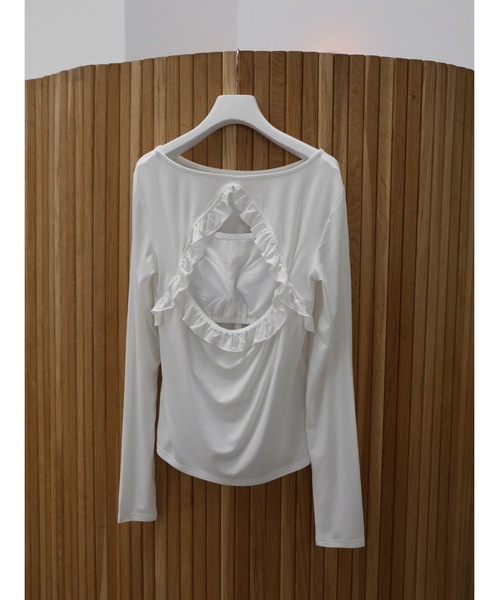 Katrin TOKYO（カトリーントーキョー）の「cup-in back frill tops（Tシャツ/カットソー・レディース・ホワイト/ピンク/ネイビー系・FREE/XS）」の7枚目の写真