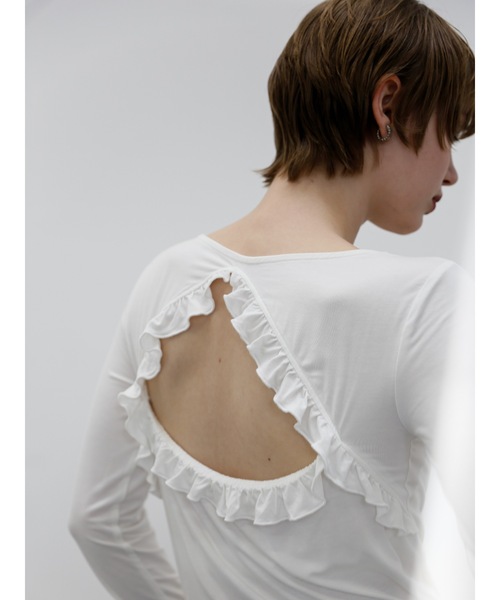 Katrin TOKYO（カトリーントーキョー）の「cup-in back frill tops（Tシャツ/カットソー・レディース・ホワイト/ピンク/ネイビー系・FREE/XS）」の13枚目の写真