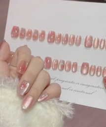 shoppinggo(ショッピングゴー)のネイルチップ ショート 花火 つけ爪 ネイルアート アートチップ デコチップ オーバル ウエディン(ネイルシール/ネイルチップ)