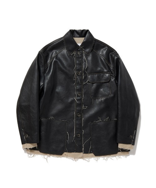 PERVERZE（パーバーズ）の「Washed Leather Jacket（テーラード