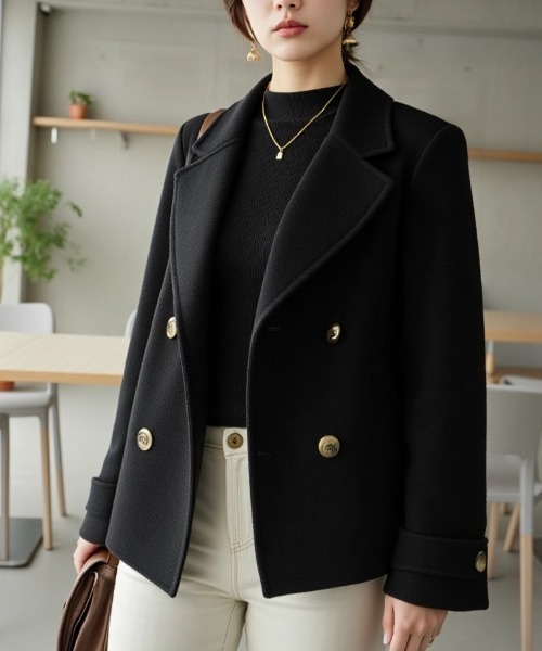 cammie(キャミー)の「ジャケット風コート(その他アウター・レディース・ブラック/ホワイト/グレイッシュベージュ/グレー・M/L)」の3枚目の写真
