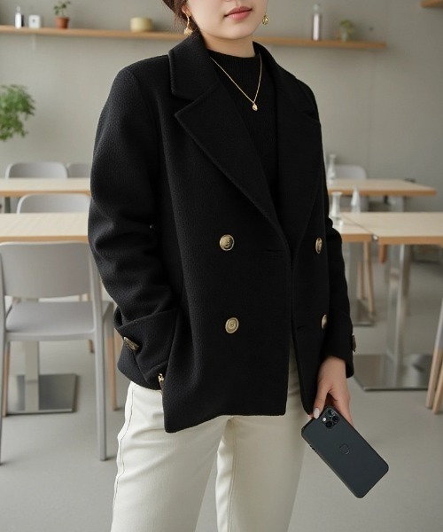 cammie(キャミー)の「ジャケット風コート(その他アウター・レディース・ブラック/ホワイト/グレイッシュベージュ/グレー・M/L)」の8枚目の写真