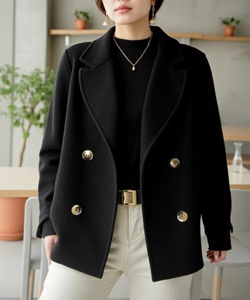 cammie(キャミー)の「ジャケット風コート(その他アウター・レディース・ブラック/ホワイト/グレイッシュベージュ/グレー・M/L)」の9枚目の写真
