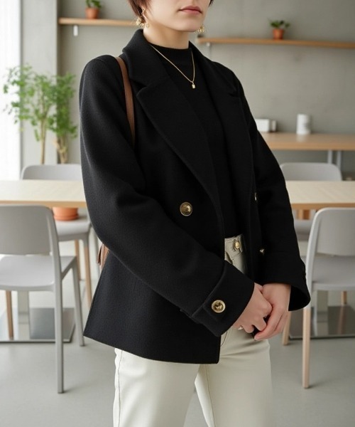 cammie(キャミー)の「ジャケット風コート(その他アウター・レディース・ブラック/ホワイト/グレイッシュベージュ/グレー・M/L)」の11枚目の写真