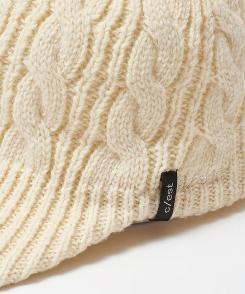 c/est/シーエ MORY ウール ケーブル編み ニットキャップ