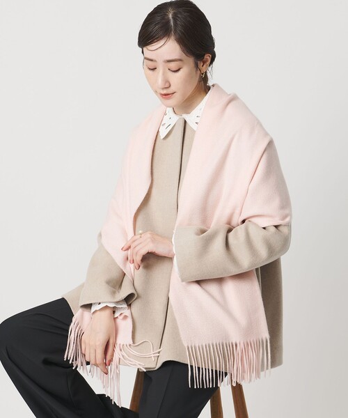 ◆美品◆UNITED ARROWS ソリッド　カシミヤ ストール　ホワイトグレー カシミヤ ソリッド ストール（ストール/ショール）｜UNITED ARROWS