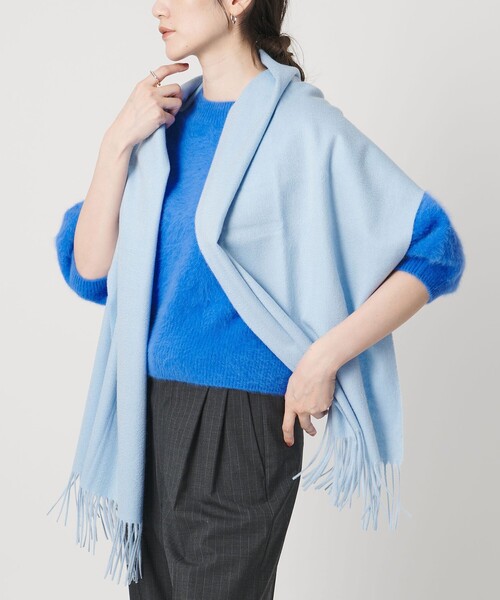 UNITED ARROWS(ユナイテッドアローズ)の「カシミヤ ソリッド ストール(ストール/ショール・レディース・オフホワイト/グレー系/ライトブルー/ブラック/ピンク/ベージュ・FREE)」の5枚目の写真