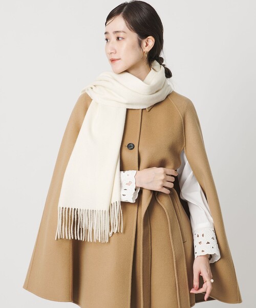 UNITED ARROWS(ユナイテッドアローズ)の「カシミヤ ソリッド ストール(ストール/ショール・レディース・オフホワイト/グレー系/ライトブルー/ブラック/ピンク/ベージュ・FREE)」の7枚目の写真