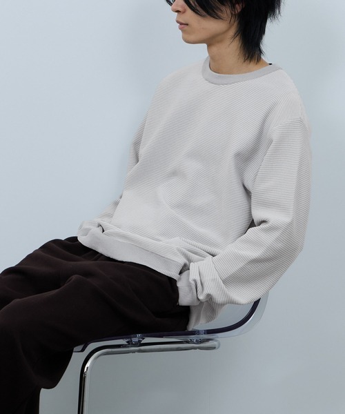 Mac-House(マックハウス)の「REALSTANDARD ボーダーニットクルーネック(ニット/セーター・メンズ・ブラック/ネイビー/グレー・XL/L/M)」の7枚目の写真