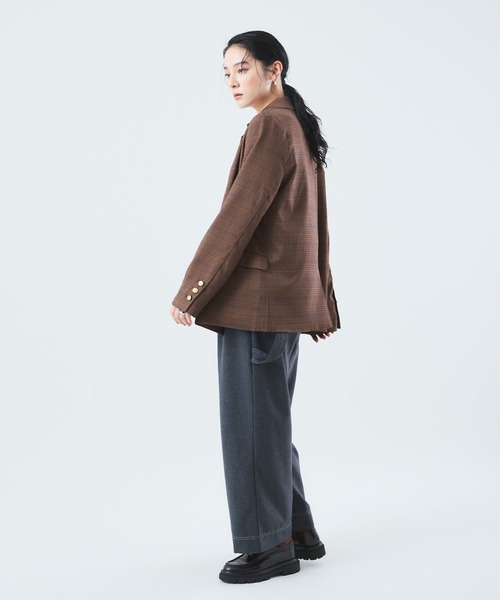 Muscat（マスカット）の「チェック　ダブルジャケット（テーラードジャケット・レディース・ベージュ/ブラウン・F）」の18枚目の写真