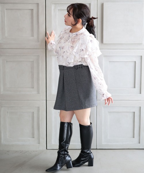 Ruwan yu(ルワンユー)の「フラワージャガードシフォンブラウス【大きいサイズ対応】(シャツ/ブラウス・レディース・ピンク・LL/L/4L/3L)」の11枚目の写真