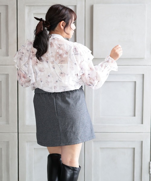 Ruwan yu(ルワンユー)の「フラワージャガードシフォンブラウス【大きいサイズ対応】(シャツ/ブラウス・レディース・ピンク・LL/L/4L/3L)」の12枚目の写真