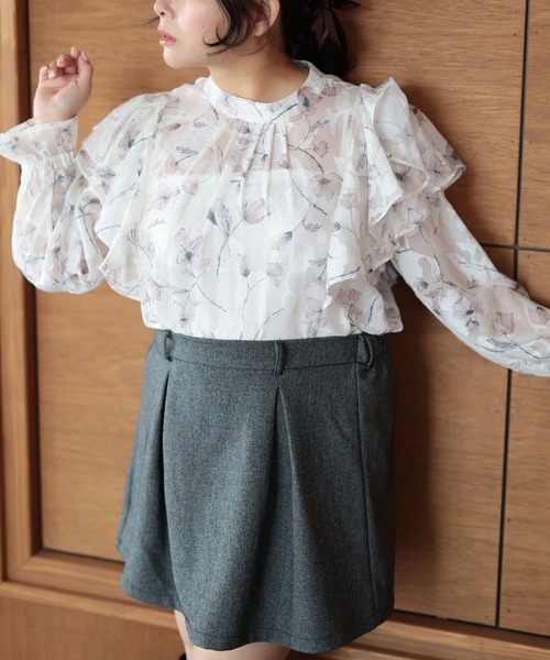 Ruwan yu(ルワンユー)の「フラワージャガードシフォンブラウス【大きいサイズ対応】(シャツ/ブラウス・レディース・ピンク・LL/L/4L/3L)」の17枚目の写真