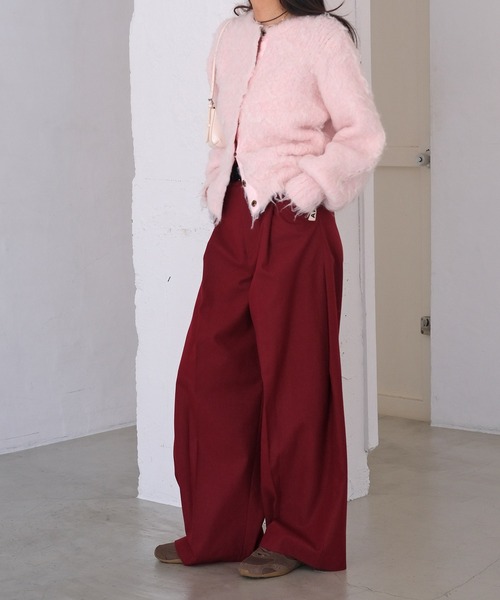 AKTE（アクテ）の「タックワイドパンツ（その他パンツ・レディース・ブラック/バーガンディー・1/2/2T）」の7枚目の写真