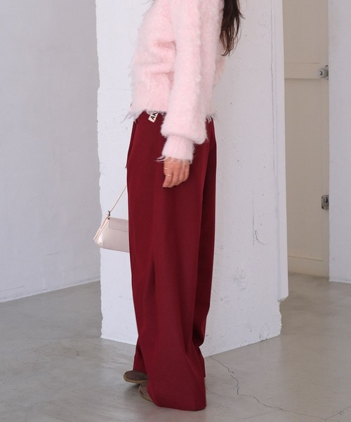 AKTE（アクテ）の「タックワイドパンツ（その他パンツ・レディース・ブラック/バーガンディー・1/2/2T）」の8枚目の写真