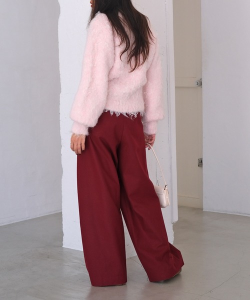 AKTE（アクテ）の「タックワイドパンツ（その他パンツ・レディース・ブラック/バーガンディー・1/2/2T）」の9枚目の写真